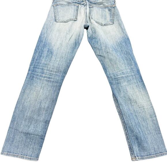 Rag & Bone The Dre Ripped Distressed Golden Wash Denim Jeans Slim Fit Size 27 - Picture 3 of 8